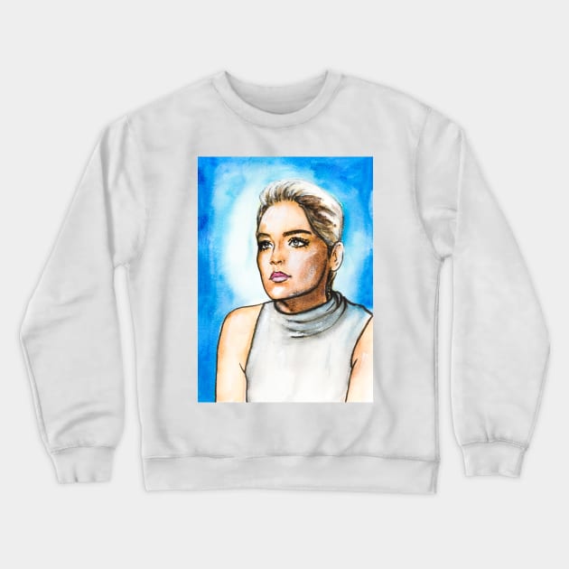 Sharon Stone Crewneck Sweatshirt by Svetlana Pelin